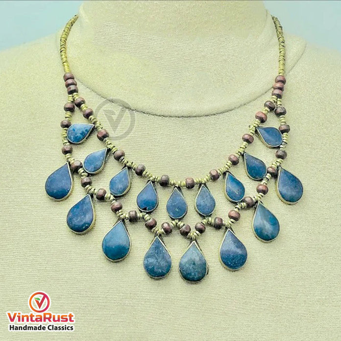Tribal Lapis Lazuli Stone Choker Necklace