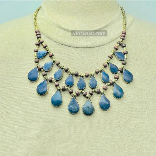Tribal Lapis Lazuli Stone Choker Necklace