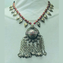 Load image into Gallery viewer, Handmade Tribal Necklace with Red and Gold Beads
