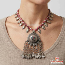 Load image into Gallery viewer, Handmade Tribal Necklace with Red and Gold Beads

