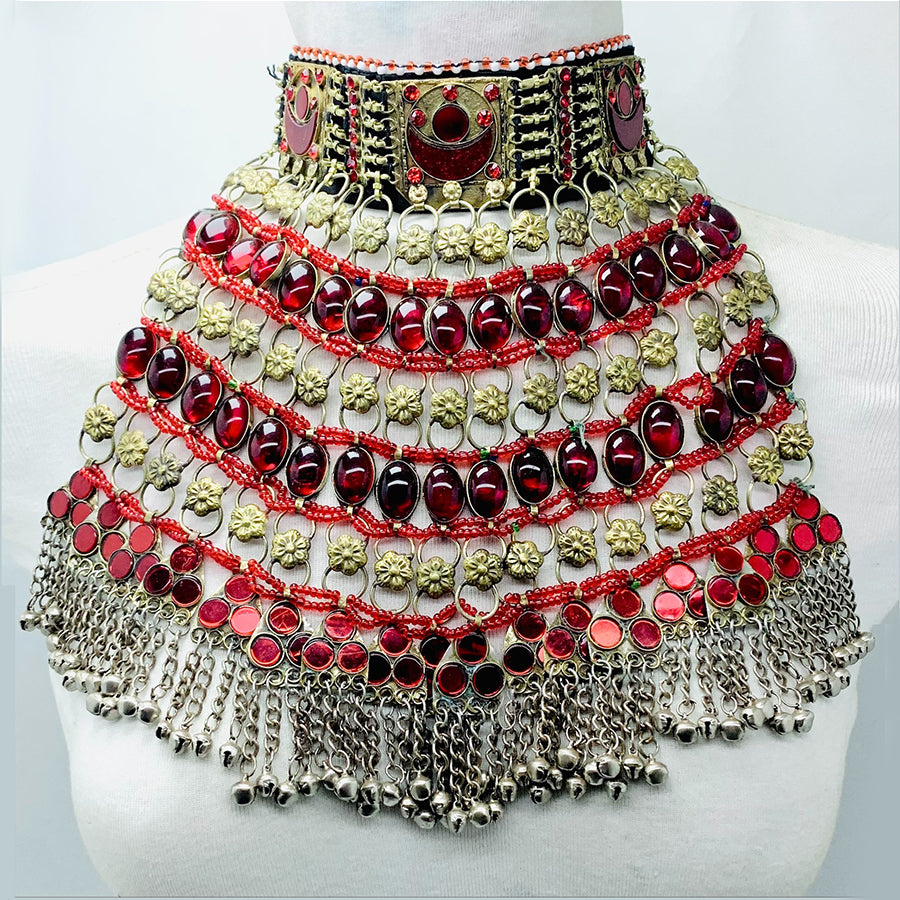 Handmade Tribal Red Stones Choker Necklace
