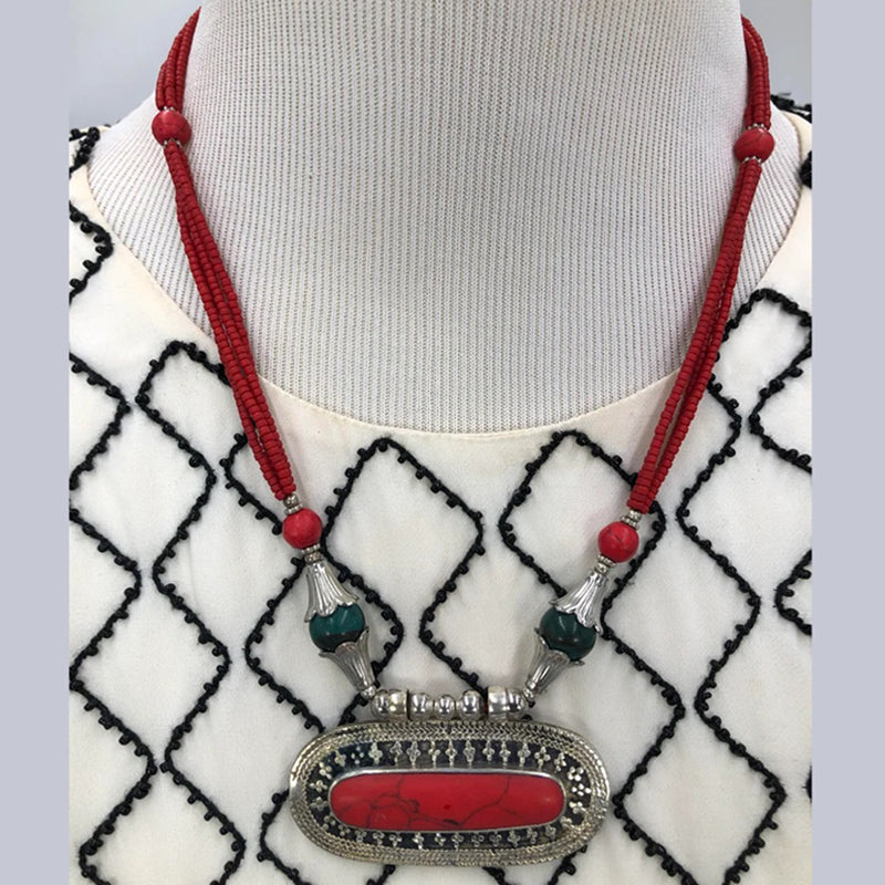 Handmade Tribal Stone Pendant Necklace
