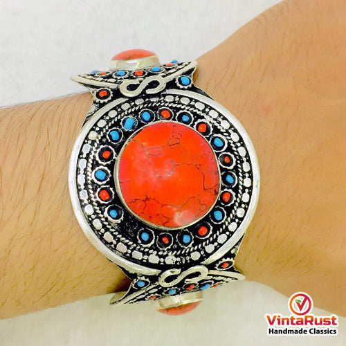 Handmade Tribal Stones Cuff Bracelet