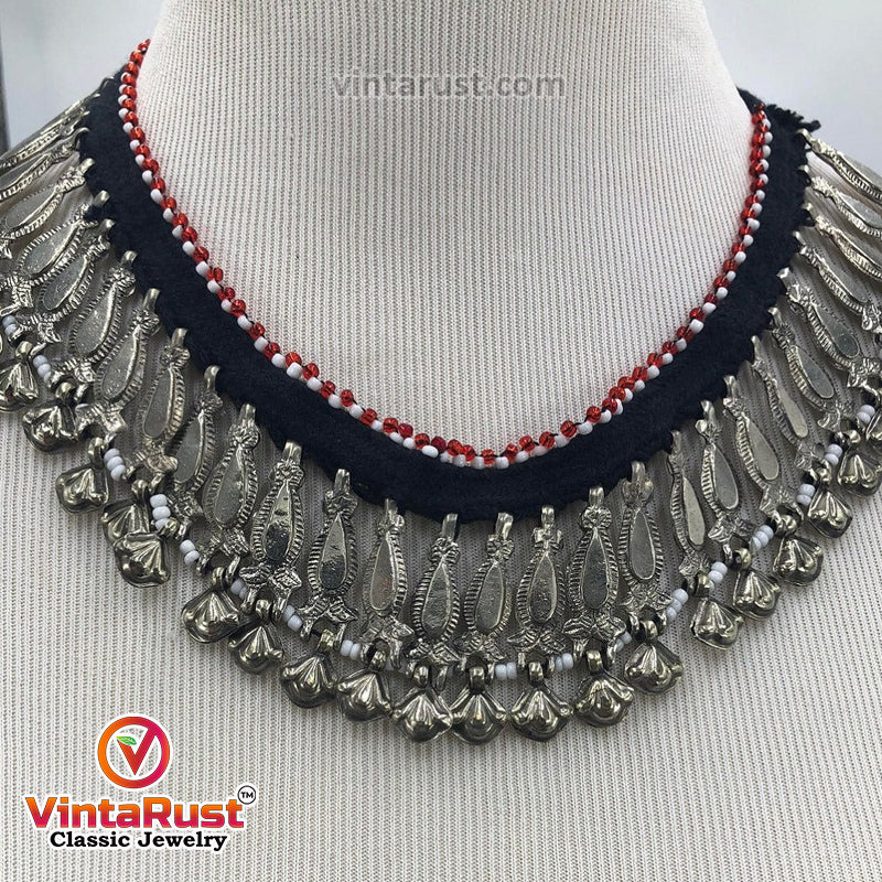 Handmade Tribal Vintage Silver Statement Necklace