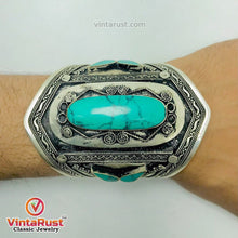 Load image into Gallery viewer, Handmade Lapis Lazuli Stone Cuff Bracelet
