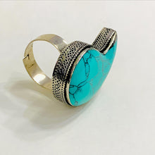 Load image into Gallery viewer, Handmade Unique Design Turquoise Stone Ring
