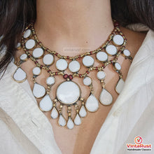 Load image into Gallery viewer, Vintage Tribal White Stone Bib Necklace
