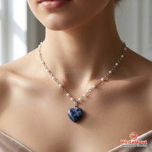 Load image into Gallery viewer, Blue Rhodonite Stone Heart Shape Pendant Necklace
