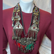 Load image into Gallery viewer, Huge Turkmen Necklace With Vintage Pieces Tassels
