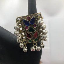 Load image into Gallery viewer, Multicolor Glass Stones Kuchi Statement Ring
