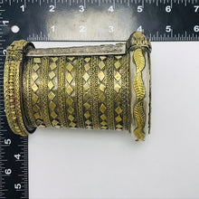 Load image into Gallery viewer, Tribal Golden Massive Handcuff Hinged Bracelet
