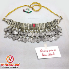 Load image into Gallery viewer, Afghan Vintage Coins Choker Necklace
