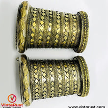 Load image into Gallery viewer, Tribal Golden Massive Handcuff Hinged Bracelet
