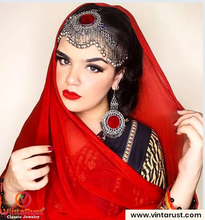 Load image into Gallery viewer, Tribal Vintage Headpiece Matha Patti and Earring Jewelry Set
