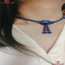 Load image into Gallery viewer, Handmade Lapis Blue Beaded Necklace with Tassel
