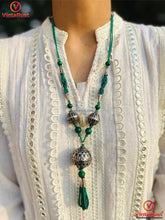 Load image into Gallery viewer, Bohemian Beaded Chain Necklace with Dangling Tassel Pendant
