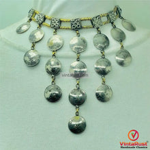 Load image into Gallery viewer, Nomadic Choker Necklace with Silver Coins
