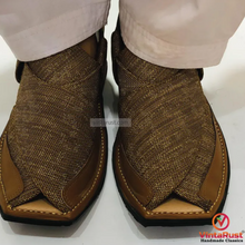 Load image into Gallery viewer, Brown Peshawari Chappal Leather Sandals for Men
