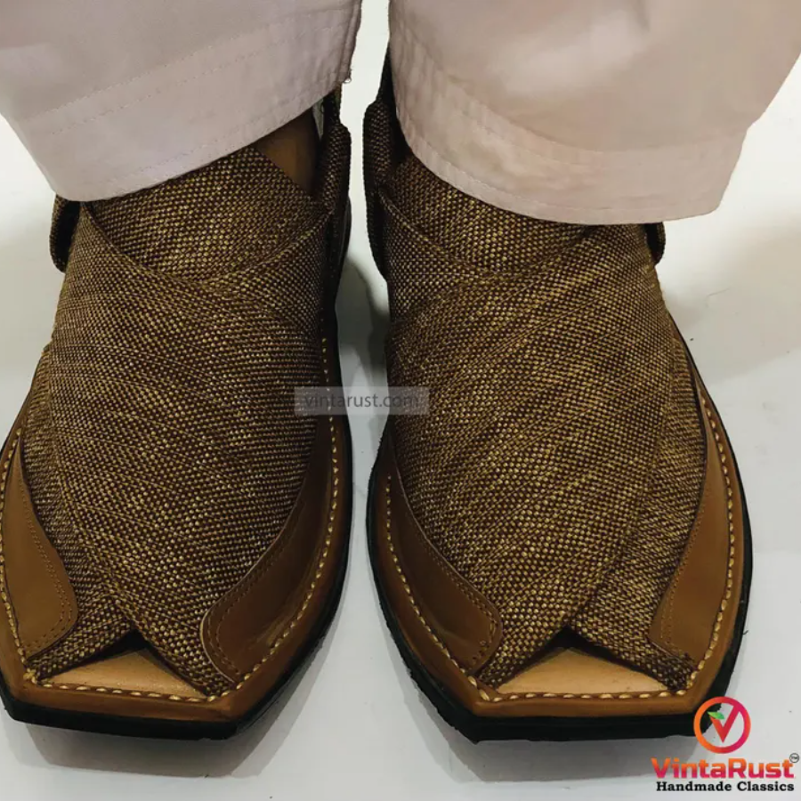 Brown Peshawari Chappal Leather Sandals for Men