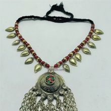 Load image into Gallery viewer, Handmade Tribal Necklace with Red &amp; Gold Beads
