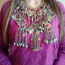 Load image into Gallery viewer, Antique Silver Kuchi Tribal Bib Necklace
