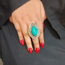 Load image into Gallery viewer, Tribal Kuchi Ring with Stones, Handmade Ring
