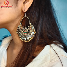 Load image into Gallery viewer, Tribal Kuchi Antique Earrings with Bells
