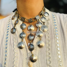 Load image into Gallery viewer, Nomadic Choker Necklace with Silver Coins
