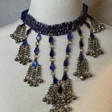 Load image into Gallery viewer, Handmade Tribal Blue Mirror Choker Necklace
