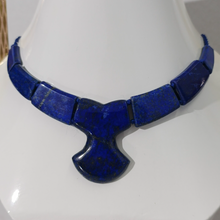 Load image into Gallery viewer, Antique Lapis Lazuli Stone Choker Necklace
