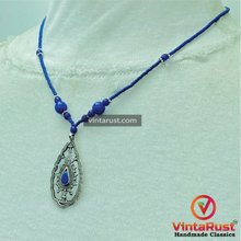 Load image into Gallery viewer, Vintage Lapis Lazuli Minimalist Pendant Necklace

