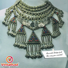 Load image into Gallery viewer, Multi Layers Beaded Choker Necklace With Dangling Pendants
