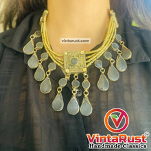 Load image into Gallery viewer, Black Tribal Stone Statement Choker Necklace
