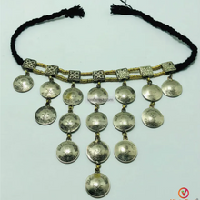 Load image into Gallery viewer, Nomadic Choker Necklace with Silver Coins
