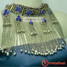 Load image into Gallery viewer, Handmade Kuchi Choker Necklace With Long Bells
