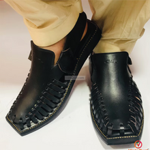 Load image into Gallery viewer, Men’s Handmade Black Peshawari Chappal
