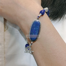 Load image into Gallery viewer, Lapis Lazuli Long Dangle Earrings with Gemstone Bracelet
