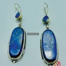 Load image into Gallery viewer, Lapis Lazuli Long Dangle Earrings with Gemstone Bracelet
