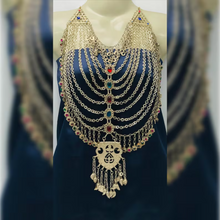 Load image into Gallery viewer, Multilayers Bib Necklace With Dangling Massive Pendant
