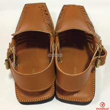 Load image into Gallery viewer, Premium Tan Leather Peshawari Chappal
