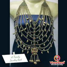 Load image into Gallery viewer, Multilayers Bib Necklace  with Massive Dangling  Pendant
