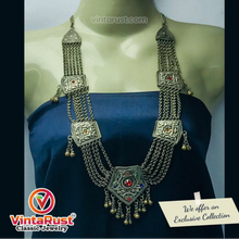 Load image into Gallery viewer, Handmade Antique Bib Necklace With Pendant
