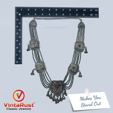 Load image into Gallery viewer, Handmade Antique Bib Necklace With Pendant
