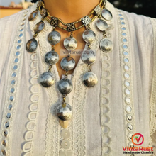 Load image into Gallery viewer, Nomadic Choker Necklace with Silver Coins
