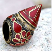 Load image into Gallery viewer, Handmade Ethnic Cone Vintage Massive Kuchi Ring
