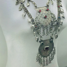 Load image into Gallery viewer, Multi Layered Silver Kuchi Antique Necklace
