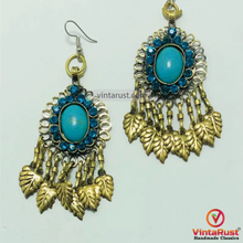 Load image into Gallery viewer, Turquoise Handmade Kuchi Boho DangleChandelier Earrings
