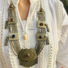 Load image into Gallery viewer, Silver Kuchi Necklace, Boho Statement Necklace with Unique Metalwork
