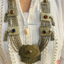 Load image into Gallery viewer, Silver Kuchi Necklace, Boho Statement Necklace with Unique Metalwork
