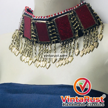 Load image into Gallery viewer, Handmade Necklace With Matha Tikka and Earrings
